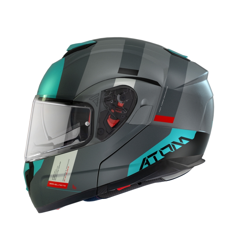 MT Atom SV Gorex C2 kask motocyklowy szary-turkusowy