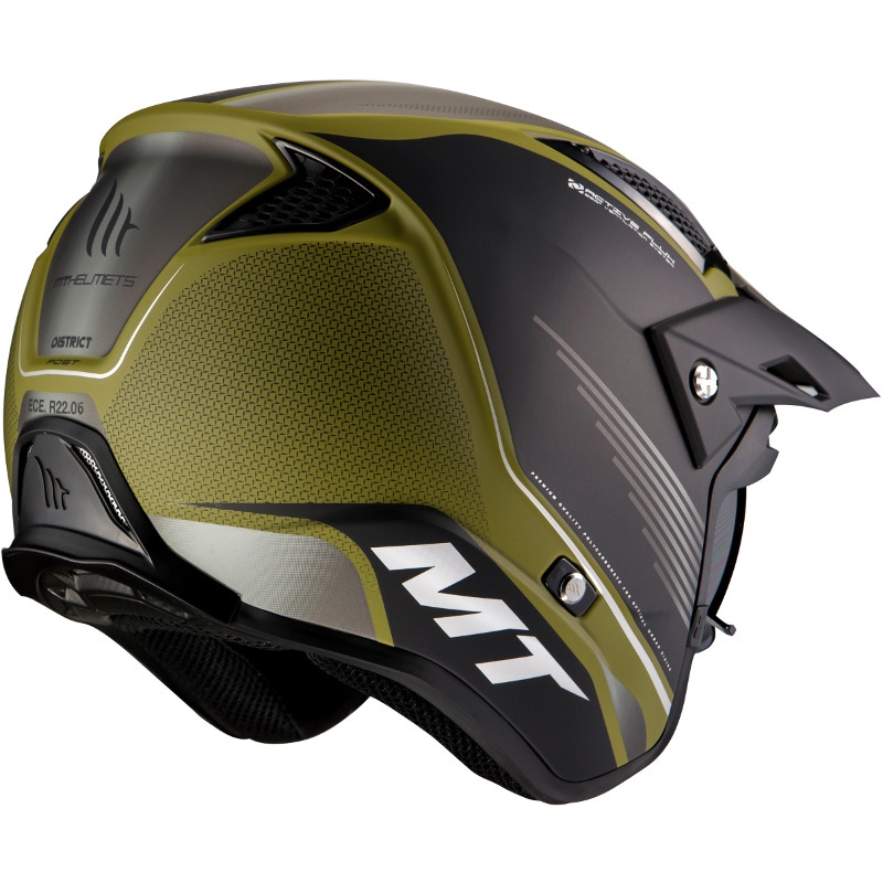 Kask motocyklowy MT District SV Post B6 open trials czarno-zielony