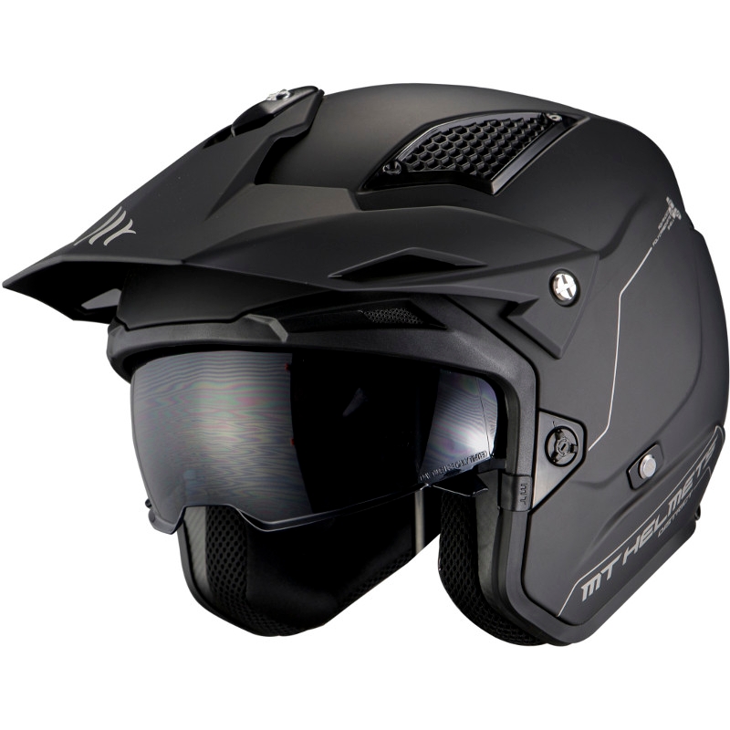 MT District SV Solid A1 otwarty kask motocyklowy czarny matowy