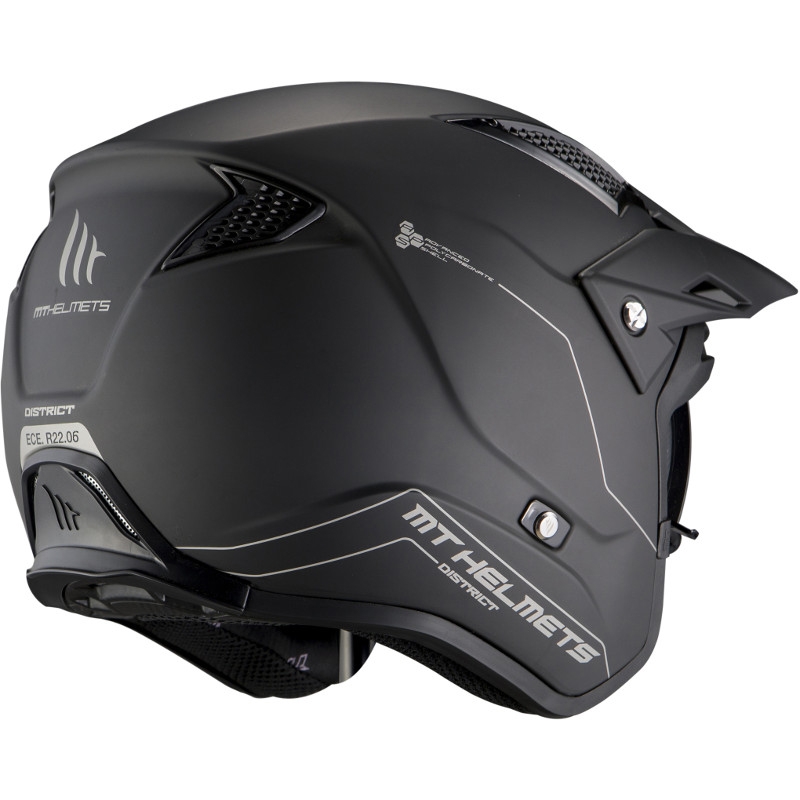 MT District SV Solid A1 otwarty kask motocyklowy czarny matowy