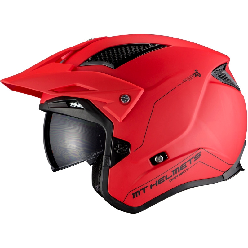Otwarty kask motocyklowy MT District SV Solid A5 czerwony