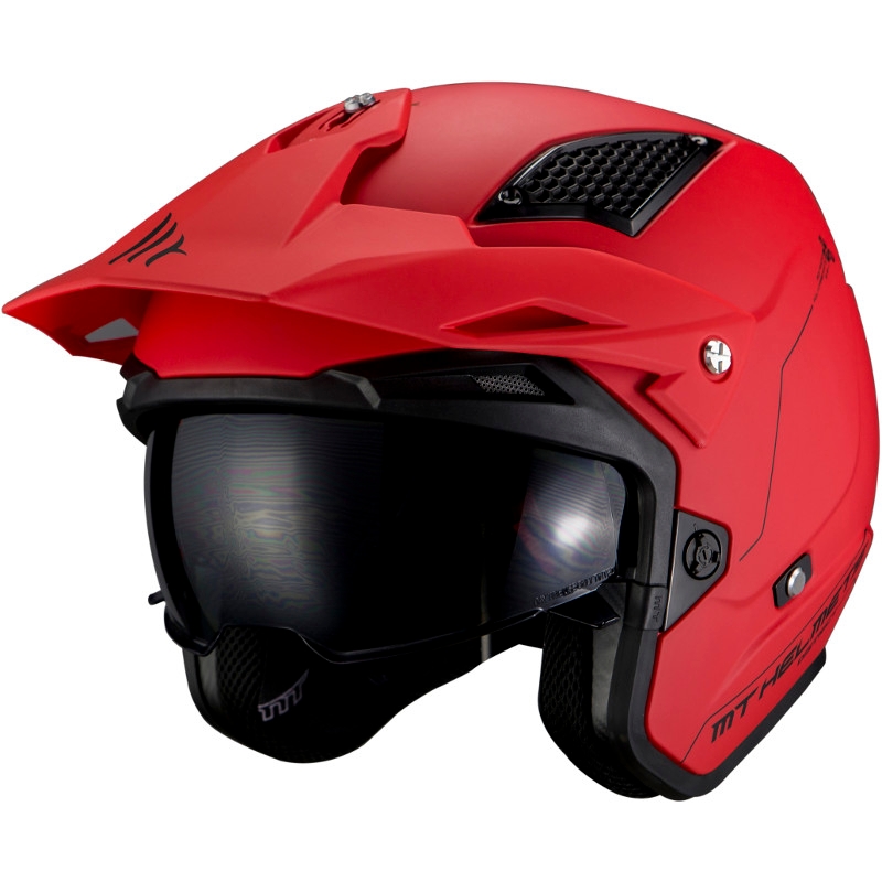 Otwarty kask motocyklowy MT District SV Solid A5 czerwony