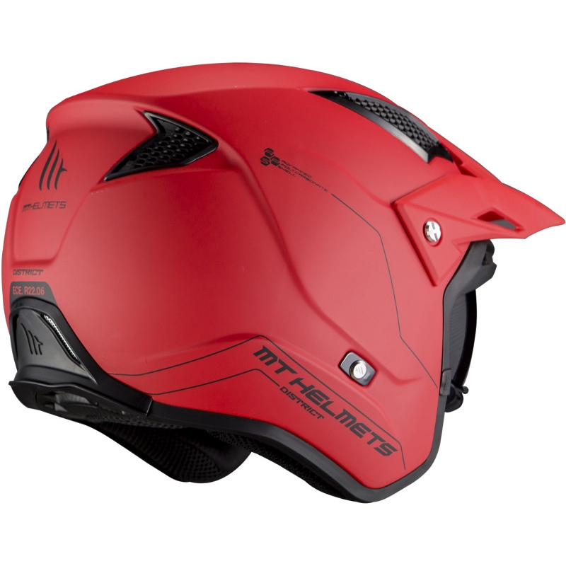 Otwarty kask motocyklowy MT District SV Solid A5 czerwony