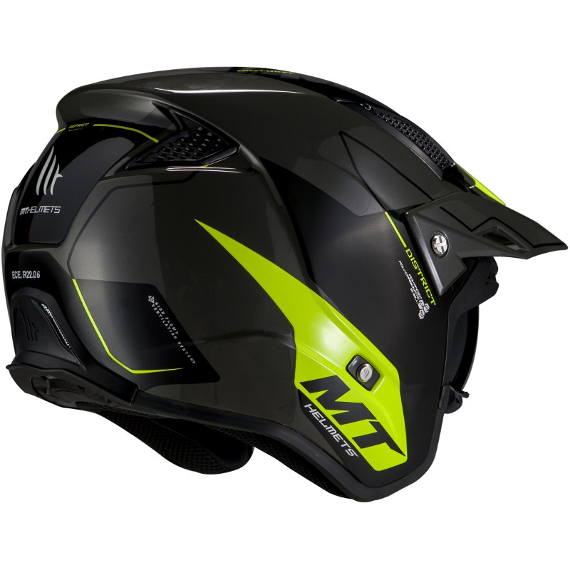 Otwarty kask motocyklowy MT District SV Summit E3 black-fluo green