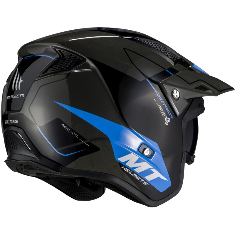 Kask motocyklowy MT District SV Summit F7 open trial czarno-niebieski