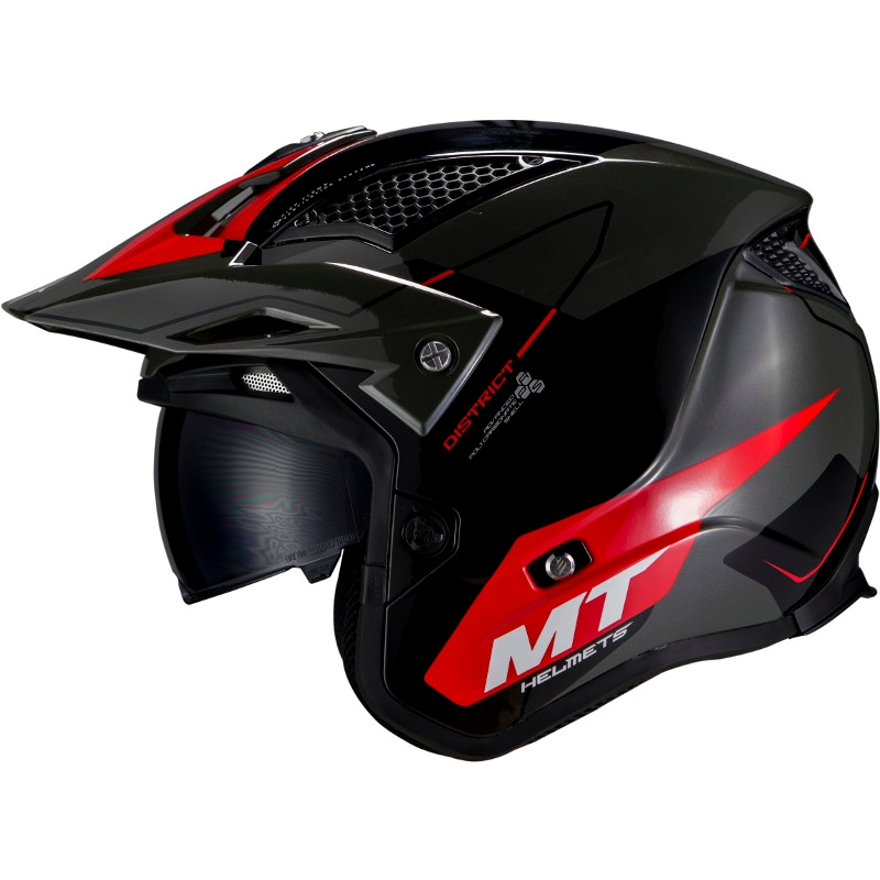 Otwarty kask trialowy MT District SV Summit H5 czarno-czerwony