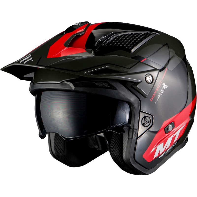 Otwarty kask trialowy MT District SV Summit H5 czarno-czerwony