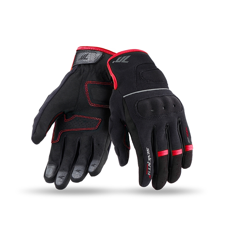 Rękawice motocyklowe SEVENTY DEGREES SD-C54 czarno-czerwone