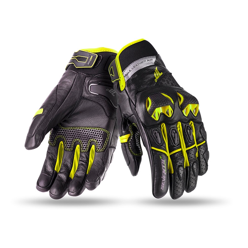 Rękawice motocyklowe SEVENTY DEGREES SD-N32 black-fluo yellow