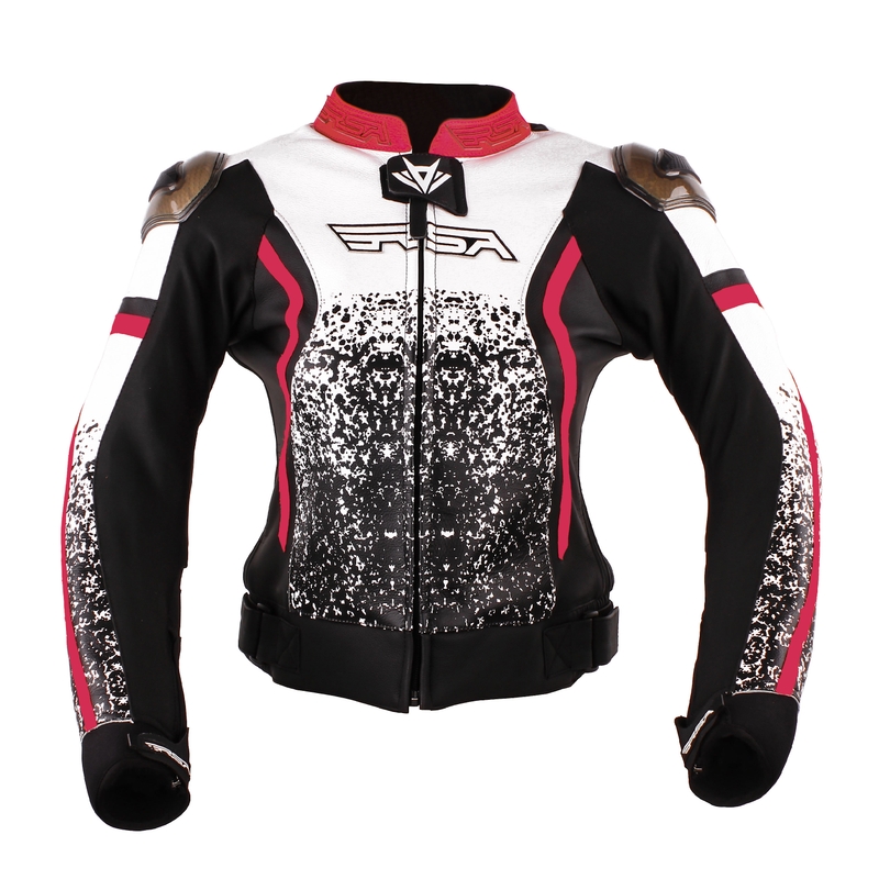 Damska kurtka motocyklowa RSA Flow II black-white-pink wyprzedaż