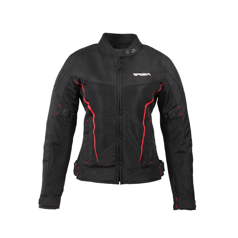 Damska kurtka motocyklowa RSA BOLT czarno-czerwony outlet wyprzedaż