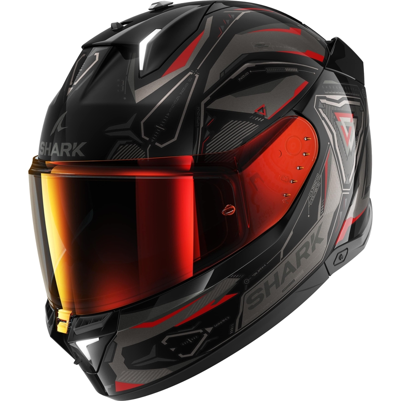 Kask motocyklowy integralny SHARK Skwal i3 Linik czarno-szaro-czerwony