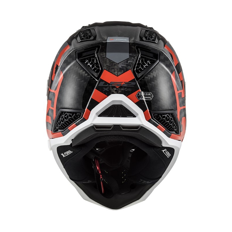 Kask motocrossowy LS2 MX703 C X-Force Barrier H-V czarno-szaro-czerwono-żółty