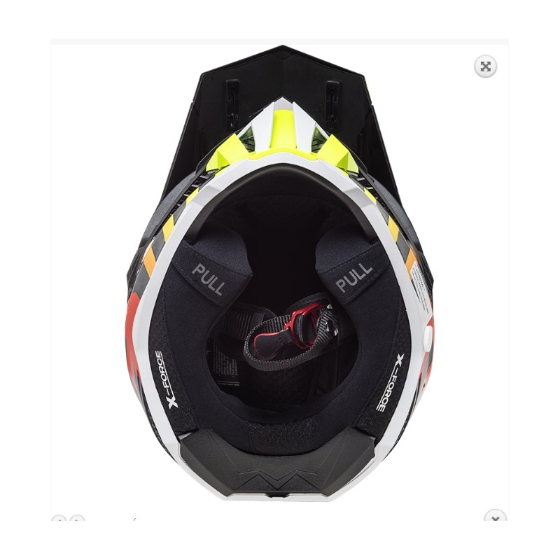 Kask motocrossowy LS2 MX703 C X-Force Barrier H-V czarno-szaro-czerwono-żółty
