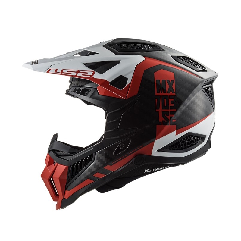 Kask motocrossowy LS2 MX703 C X-Force Victory czarno-czerwono-biały