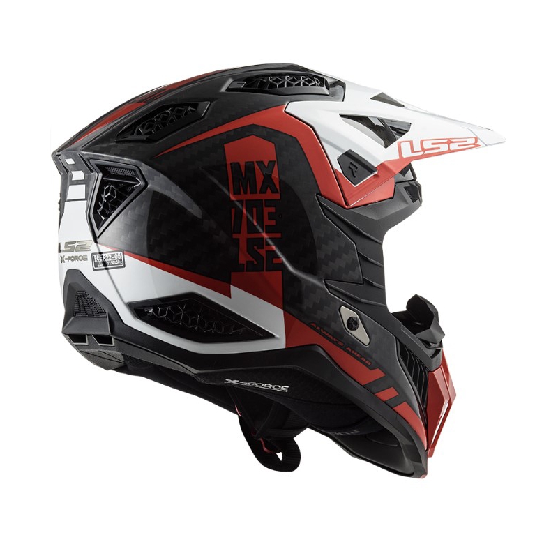 Kask motocrossowy LS2 MX703 C X-Force Victory czarno-czerwono-biały