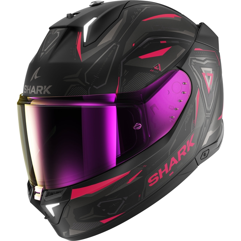 Kask motocyklowy integralny SHARK Skwal i3 Linik czarno-szaro-różowy
