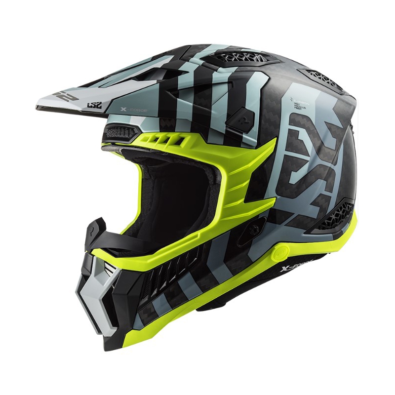 Kask motocrossowy LS2 MX703 C X-Force Barrier czarno-niebiesko-żółty