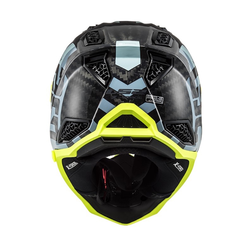 Kask motocrossowy LS2 MX703 C X-Force Barrier czarno-niebiesko-żółty