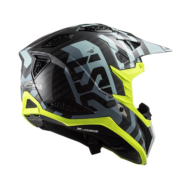 Kask motocrossowy LS2 MX703 C X-Force Barrier czarno-niebiesko-żółty