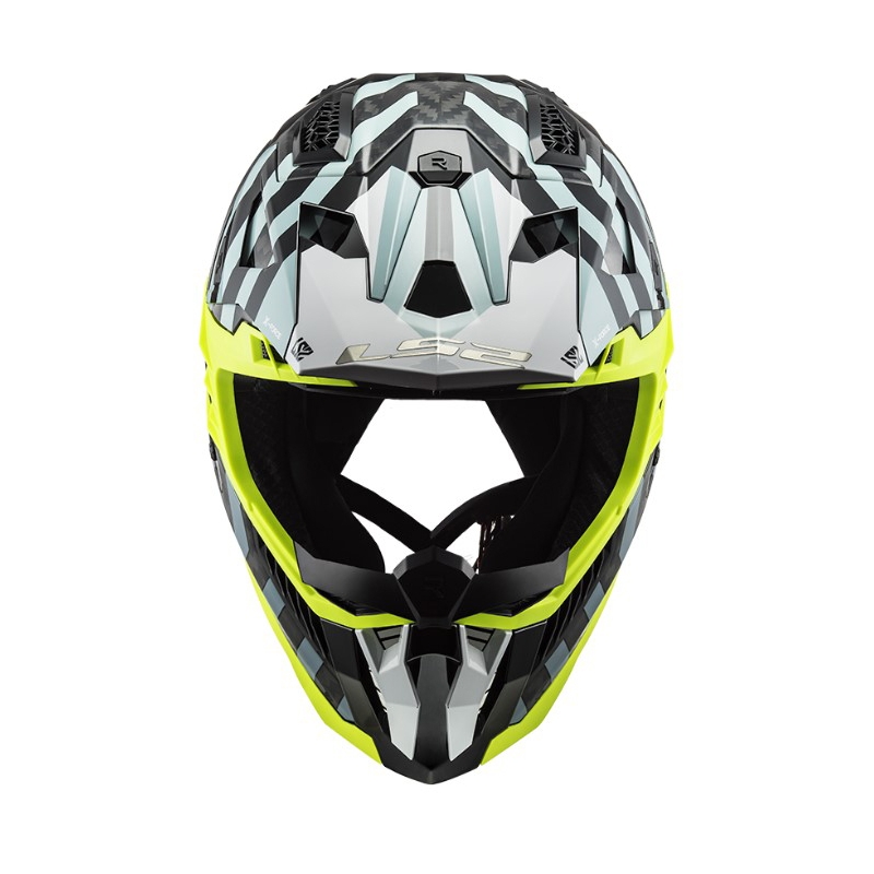 Kask motocrossowy LS2 MX703 C X-Force Barrier czarno-niebiesko-żółty