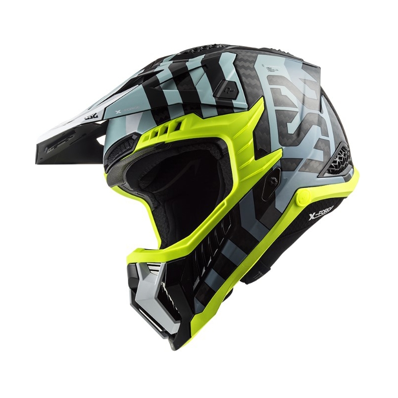 Kask motocrossowy LS2 MX703 C X-Force Barrier czarno-niebiesko-żółty