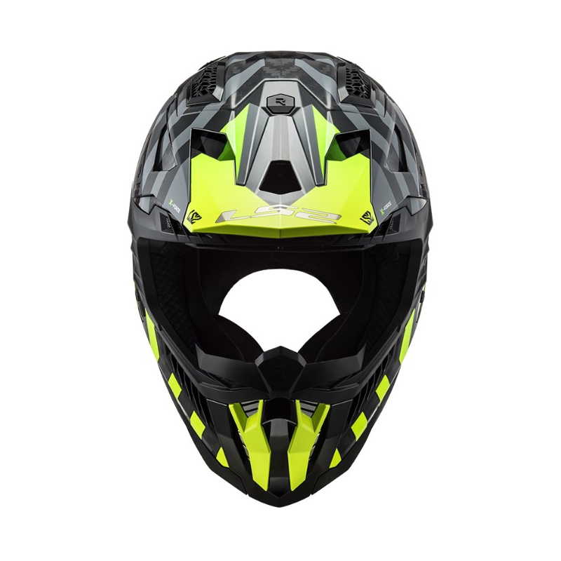 Kask motocrossowy LS2 MX703 C X-Force Barrier H-V czarny-szary-fluo żółty