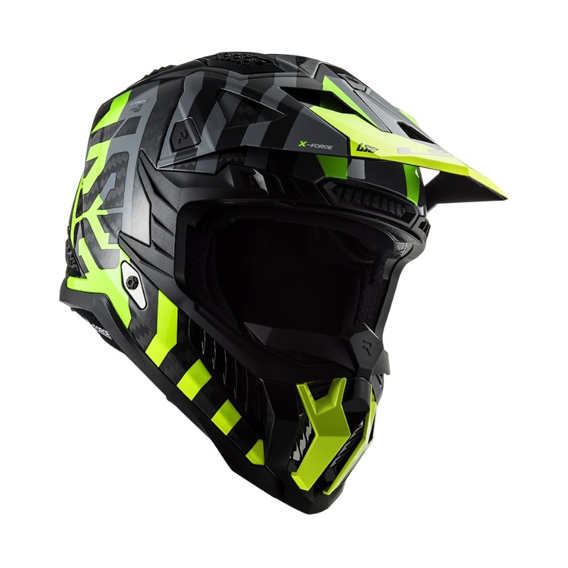 Kask motocrossowy LS2 MX703 C X-Force Barrier H-V czarny-szary-fluo żółty