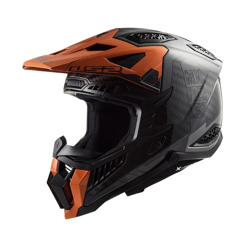 Kask motocrossowy LS2 MX703 C X-Force Victory czarno-tytanowo-pomarańczowy