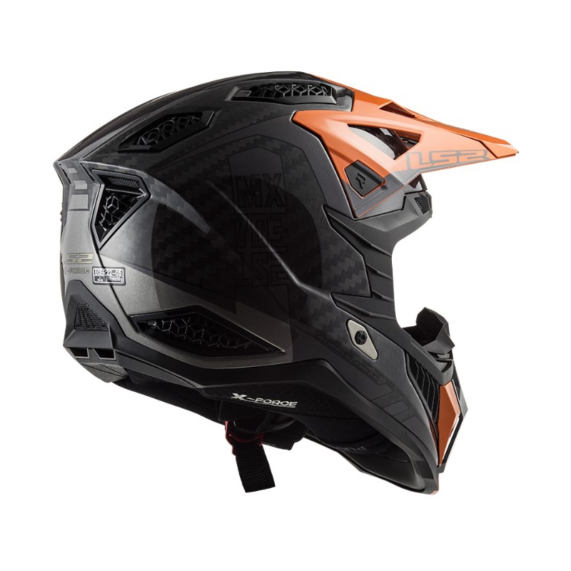 Kask motocrossowy LS2 MX703 C X-Force Victory czarno-tytanowo-pomarańczowy