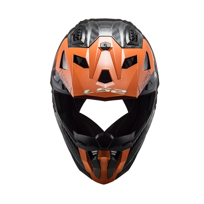 Kask motocrossowy LS2 MX703 C X-Force Victory czarno-tytanowo-pomarańczowy