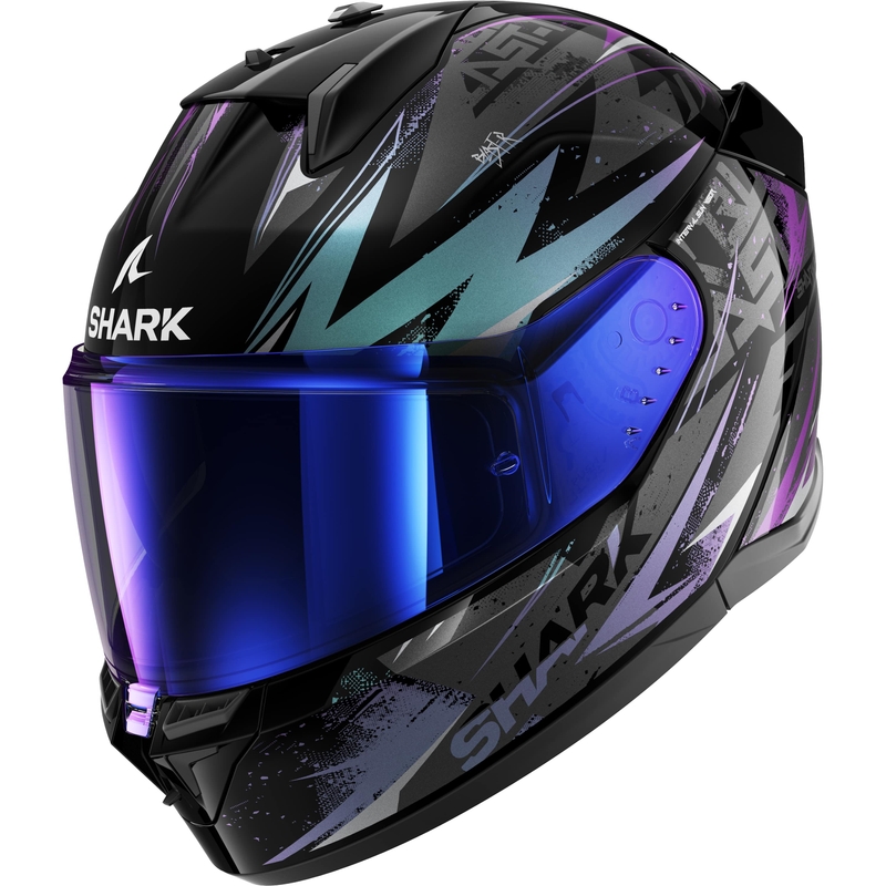 Kask motocyklowy integralny SHARK D-SKWAL 3 Blast-R czarno-szaro-fioletowy