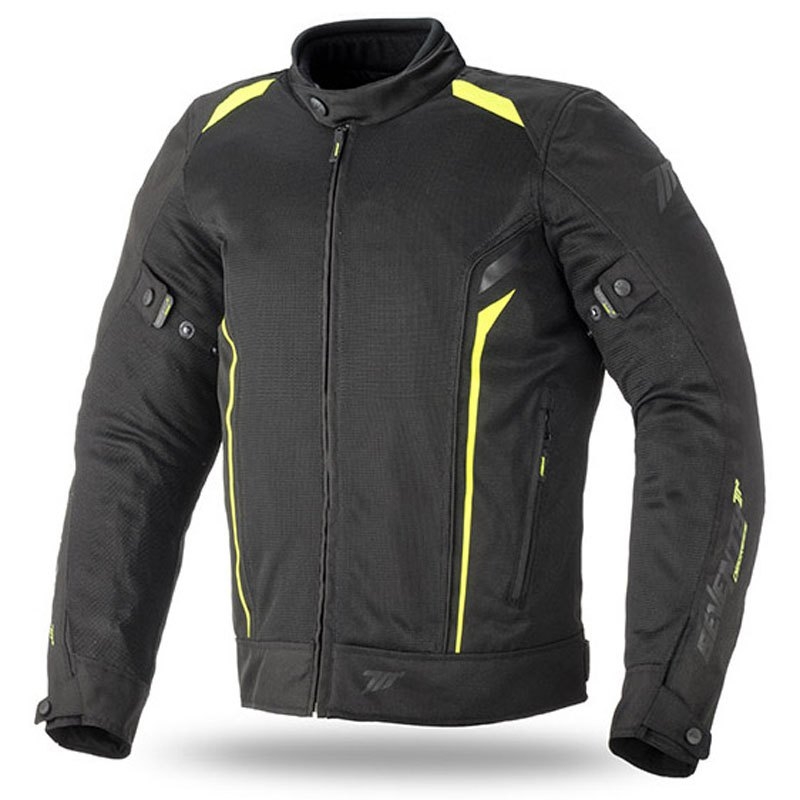 Kurtka motocyklowa SEVENTY DEGREES SD-JT32 czarny-fluo żółty