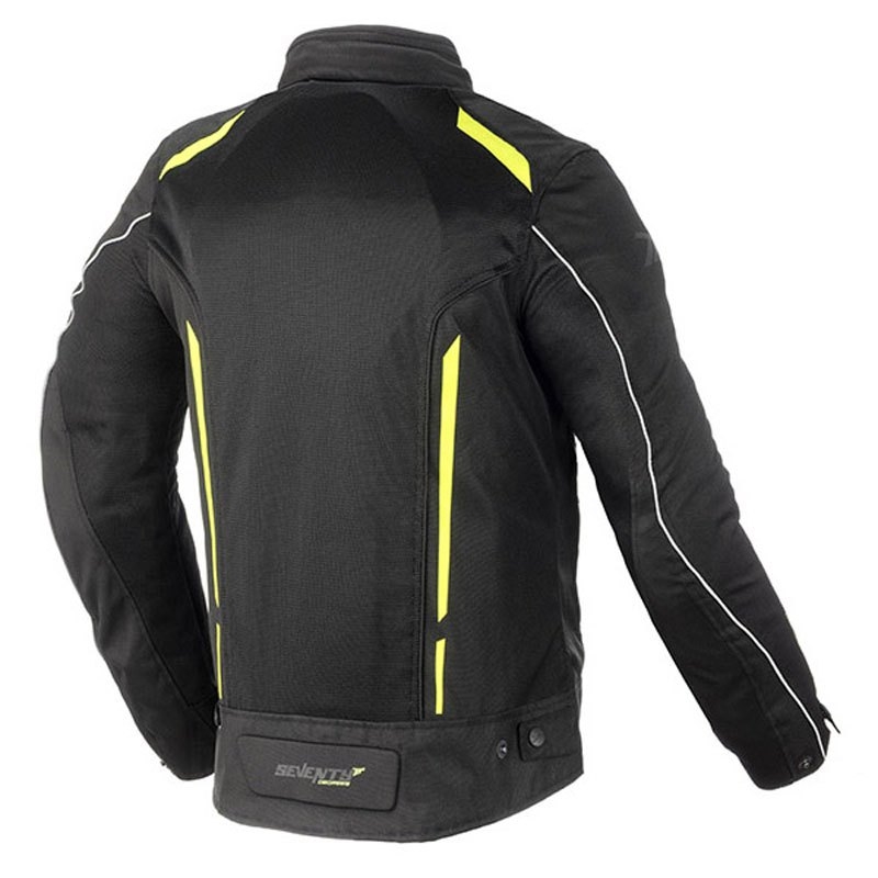 Kurtka motocyklowa SEVENTY DEGREES SD-JT32 czarny-fluo żółty
