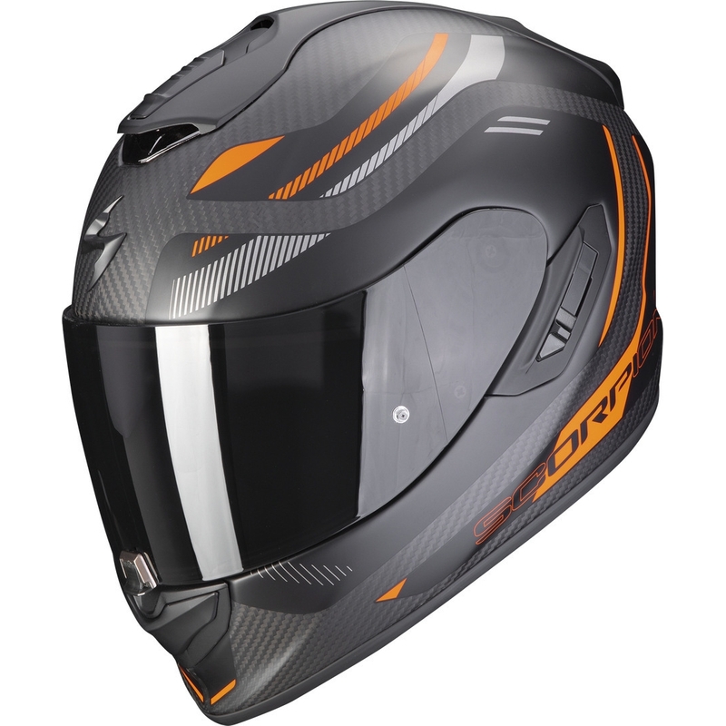 Kask motocyklowy integralny Scorpion EXO-1400 EVO Carbon Air Kydra czarno-pomarańczowy