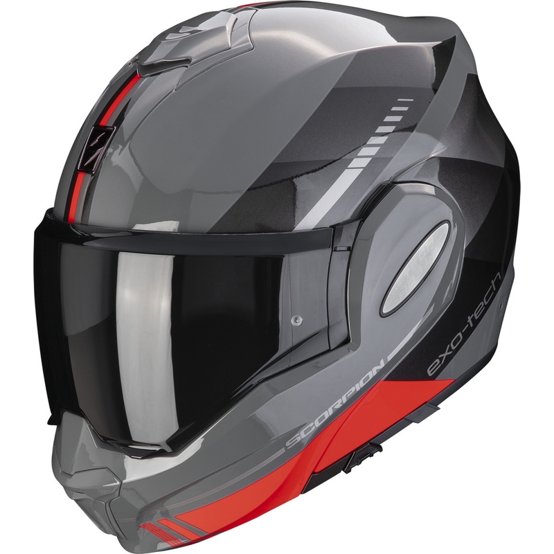 Składany kask motocyklowy Scorpion EXO-TECH EVO Genre szaro-czarno-czerwony