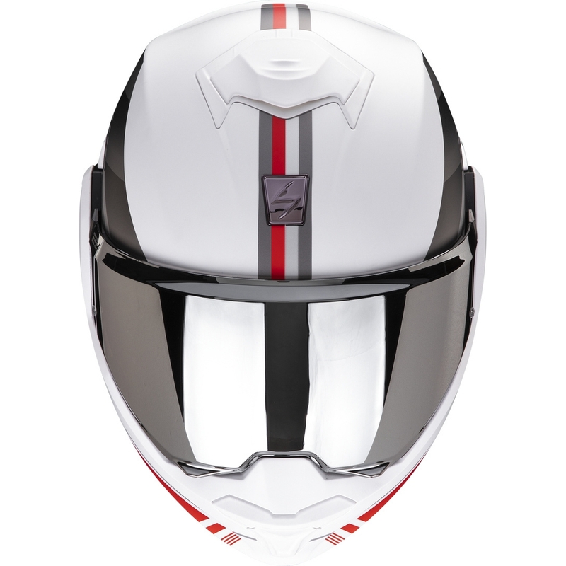 Składany kask motocyklowy Scorpion EXO-TECH EVO Genre biało-srebrno-czerwony wyprzedaż