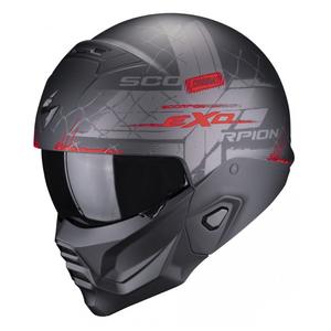 Otwarty hełm z maską motocyklowy Scorpion EXO-COMBAT II Xenon czarno-czerwony mat
