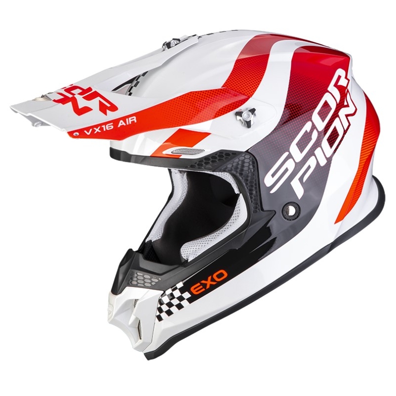 Kask motocrossowy Scorpion VX-16 EVO AIR SOUL biało-czerwony