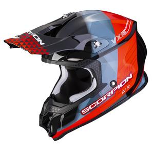 Kask motocrossowy Scorpion VX-16 EVO AIR GEM czarno-niebiesko-czerwony