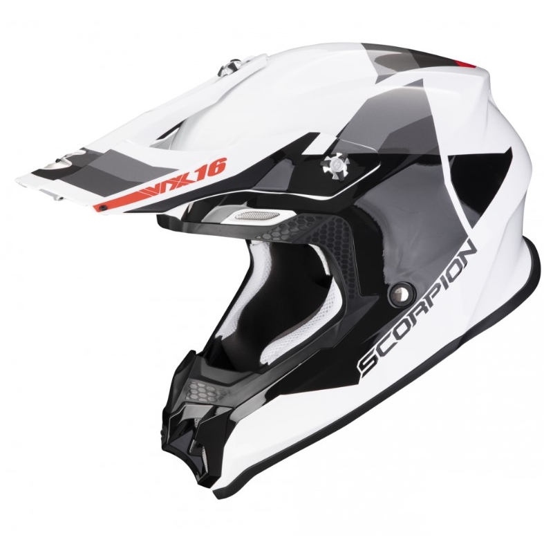 Kask motocrossowy Scorpion VX-16 EVO AIR SPECTRUM biało-czarno-srebrny