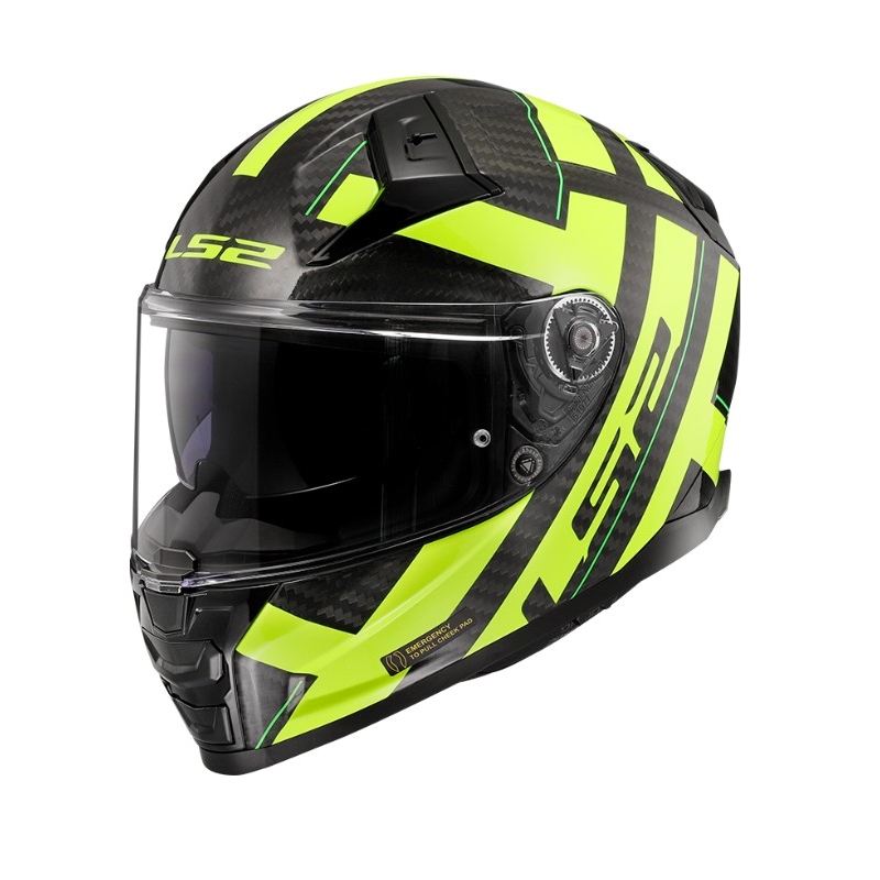 Kask motocyklowy integralny LS2 FF811 Vector II C Strong czarno-fluo żółty