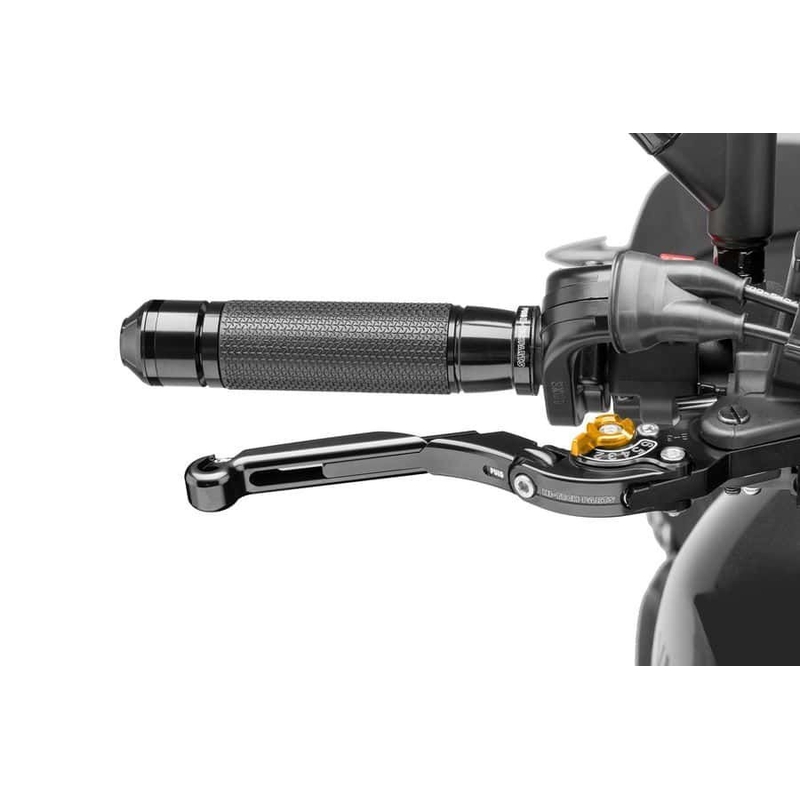 Brake lever without adapter PUIG extendable folding black/gold wyprzedaż