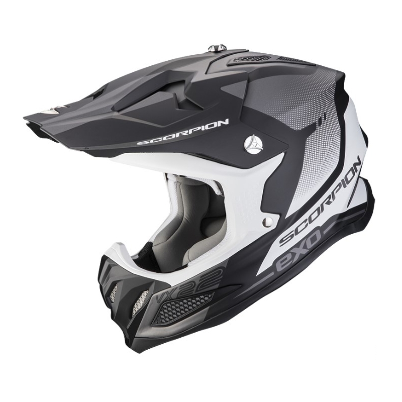 Kask motocrossowy Scorpion VX-22 Air Attis czarno-srebrny