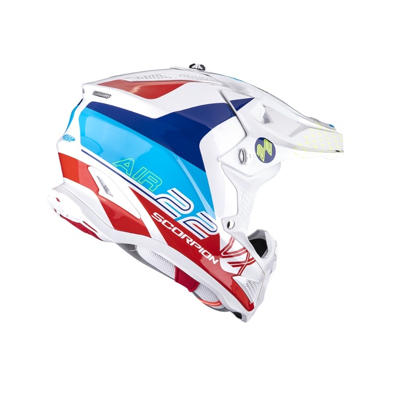 Kask motocrossowy Scorpion VX-22 Air Ares biało-niebiesko-czerwony
