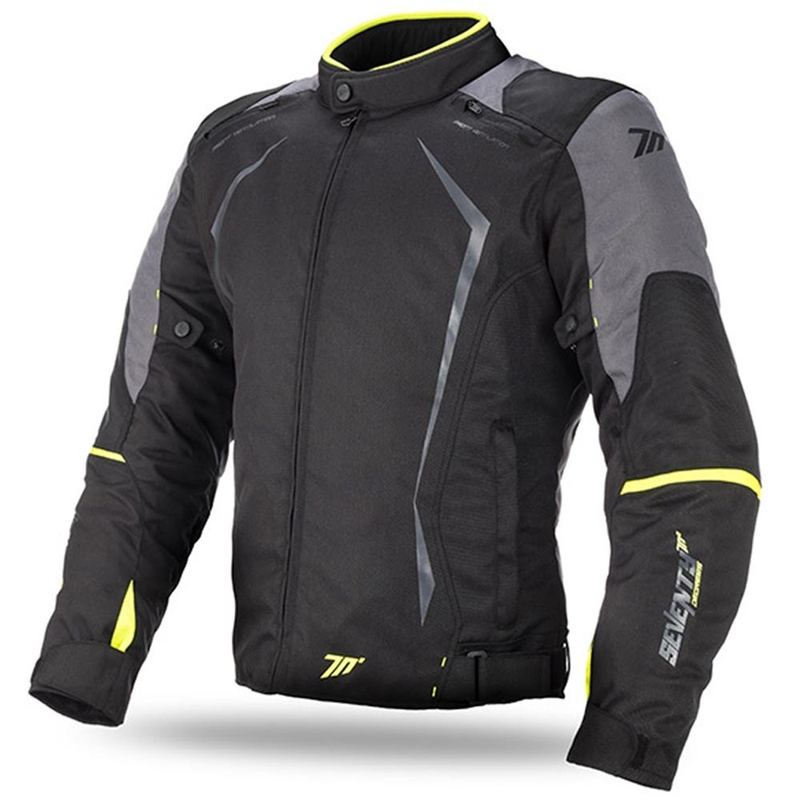 Kurtka motocyklowa SEVENTY DEGREES SD-JR47 czarno-szaro-żółta