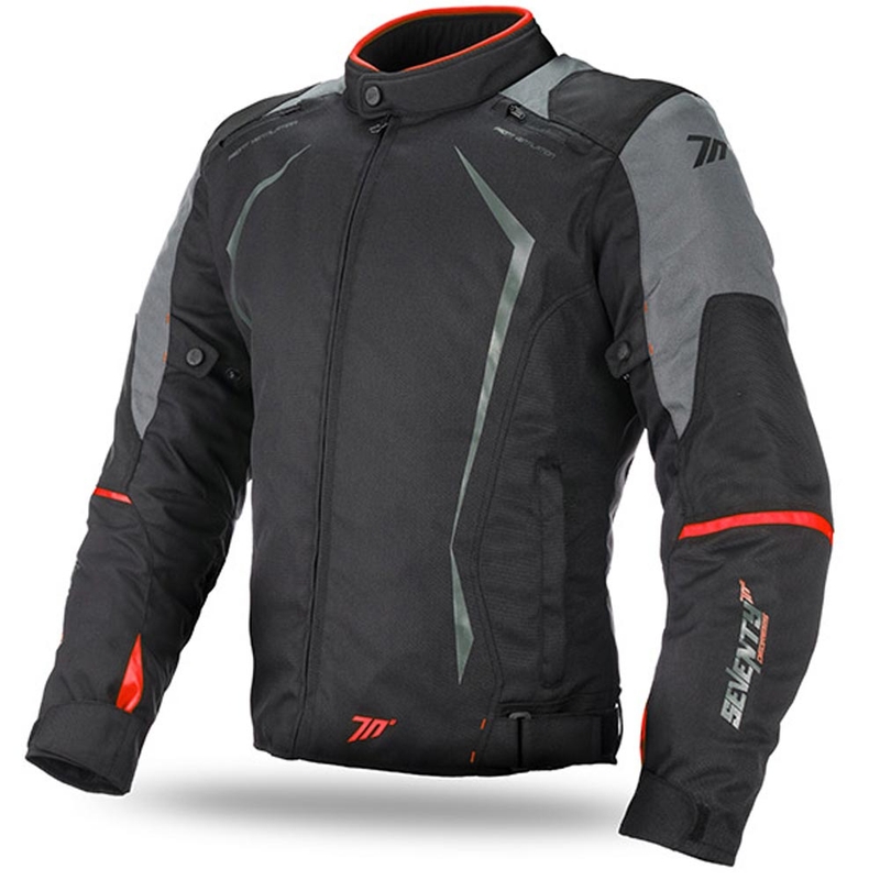 Kurtka motocyklowa SEVENTY DEGREES SD-JR47 czarno-szaro-czerwona