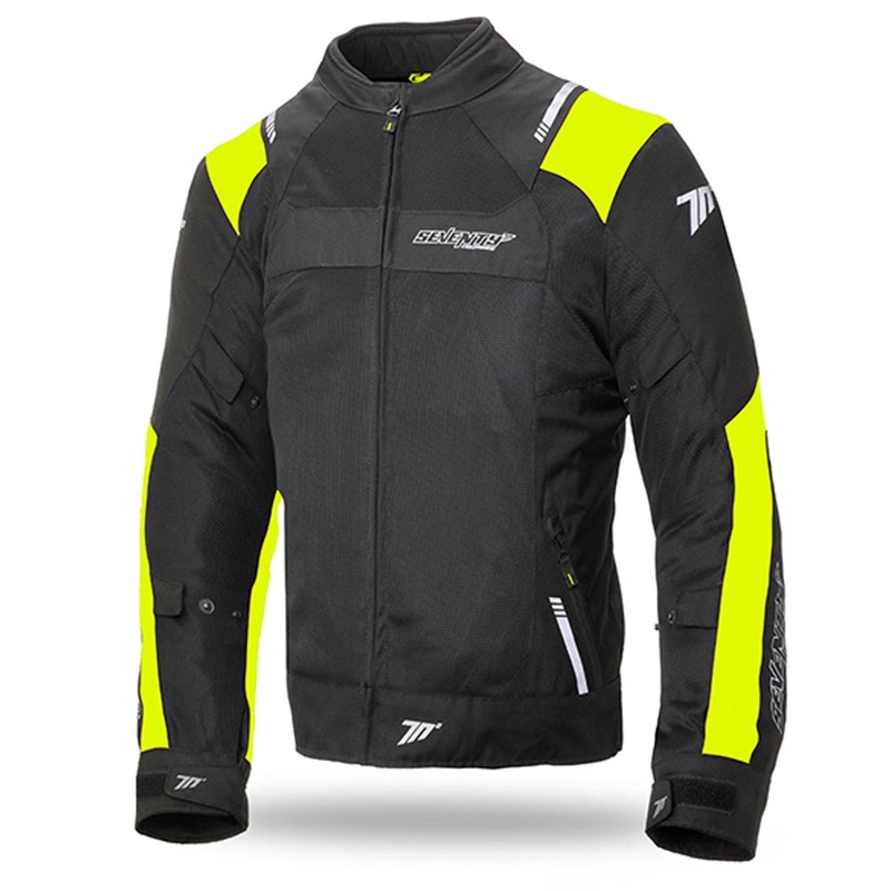 Kurtka motocyklowa SEVENTY DEGREES SD-JR52 czarny-fluo żółty wyprzedaż
