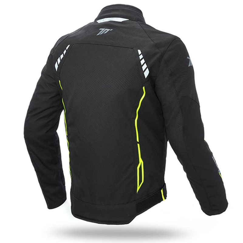 Kurtka motocyklowa SEVENTY DEGREES SD-JR65 czarny-fluo żółty