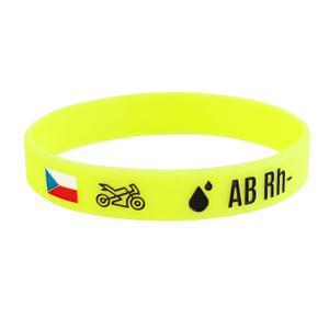 Silikonowa bransoletka moto z grupą krwi AB RH-